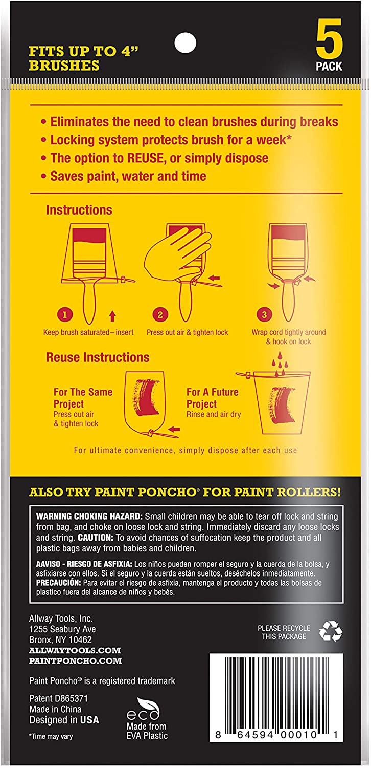 Paint Poncho Wet Brush Protectors - 5 Pack - Obvious Solutions